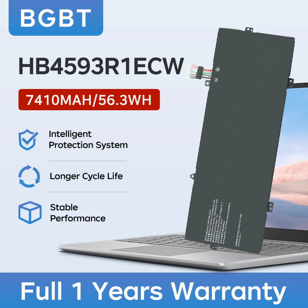 7410mAh HB4593R1ECW Laptop Battery for HUAWEI Matebook X Pro 2018 2019 MACH-W29C MD6M4KPE 53010CAJ MACH-WX9 7.6V 56.3Wh