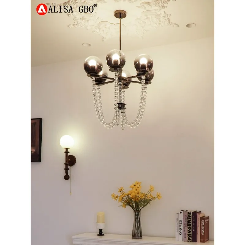 French retro living room chandelier medieval light luxury dining room bedroom light advanced sense