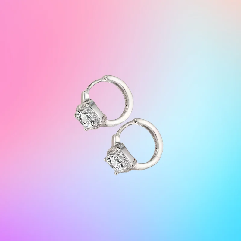 

New 2cttw D Color Moissanite Ear Buckles Classic Hoop Earrings For Women GRA Certified 925 Sterling Silver Luxury Fine Jewelry