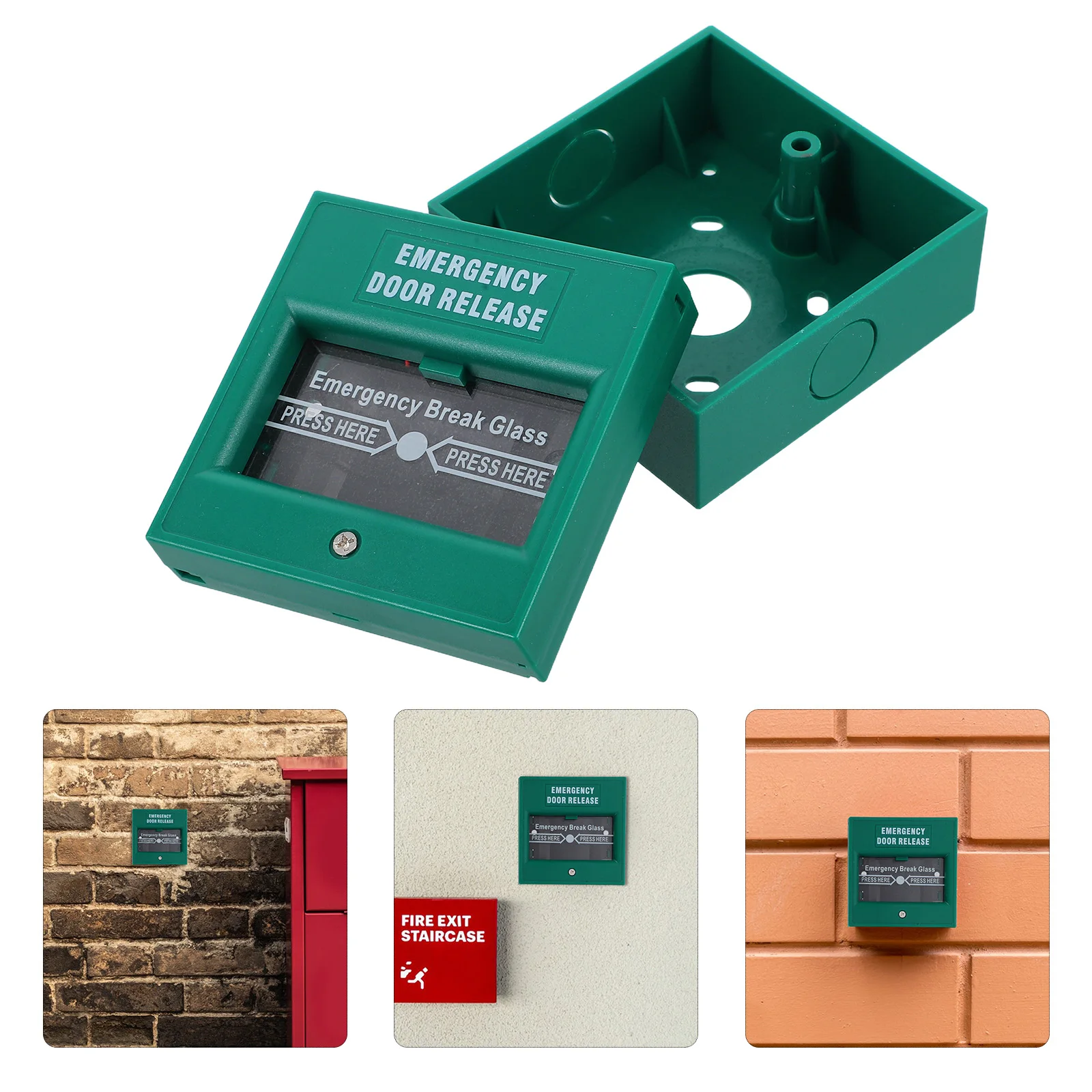 

Alarm Switch Break Glass Safety Button Emergency Release Security Door Plastic for