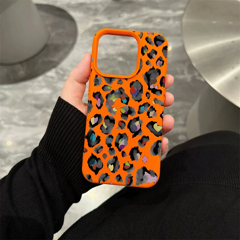 Regenbogen-Leopardenmuster Handyhülle für iPhone 17 16 15 14 13 12 Pro Max 16 15 14 Plus 17 16 15 14 Pro 17Air Silikon Matte Hülle – Detail 6