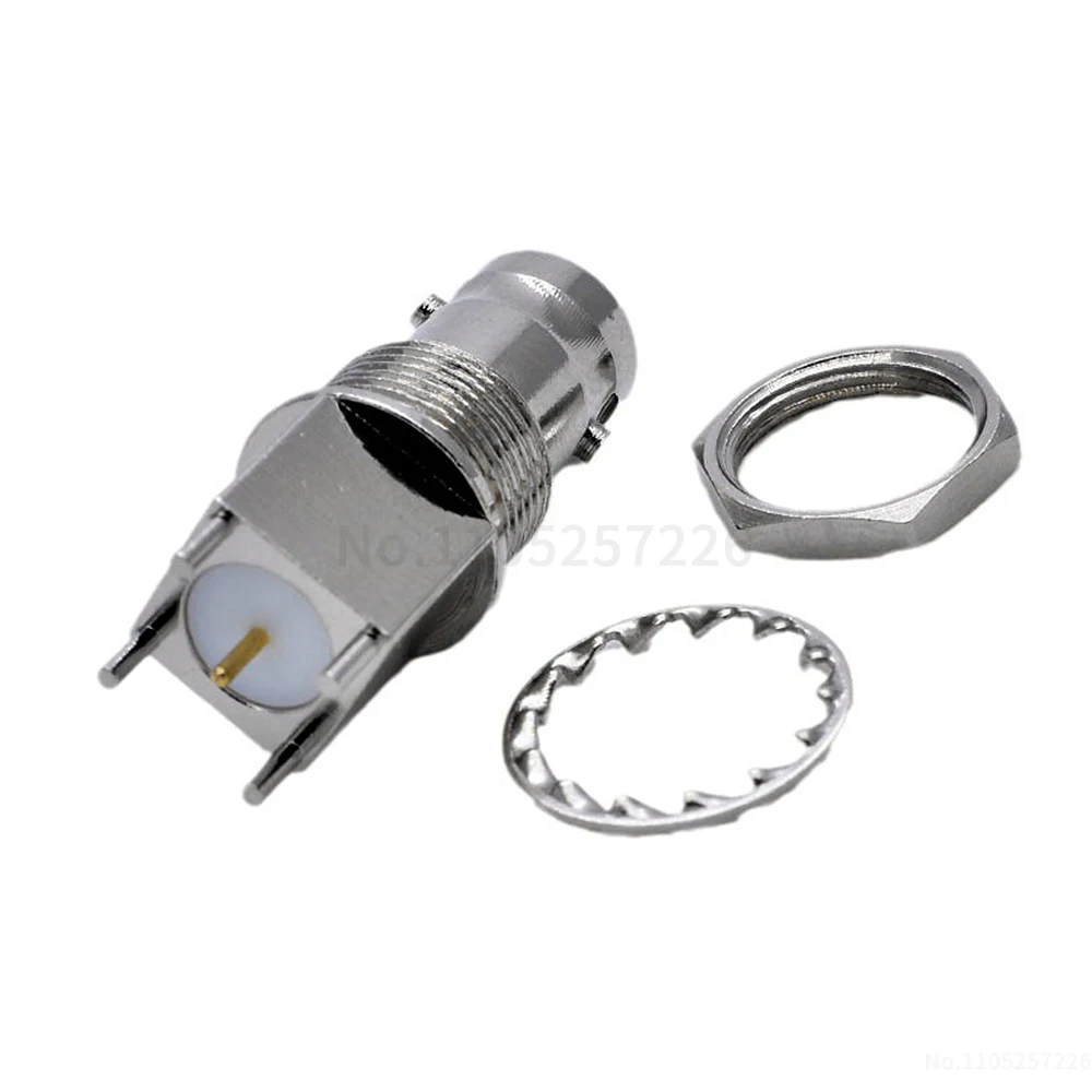 BNC-KYE Coaxial RF Connector 75 ohm BNC vertical KE 4-pin solder-to-PCB female socket copper (1 pcs)