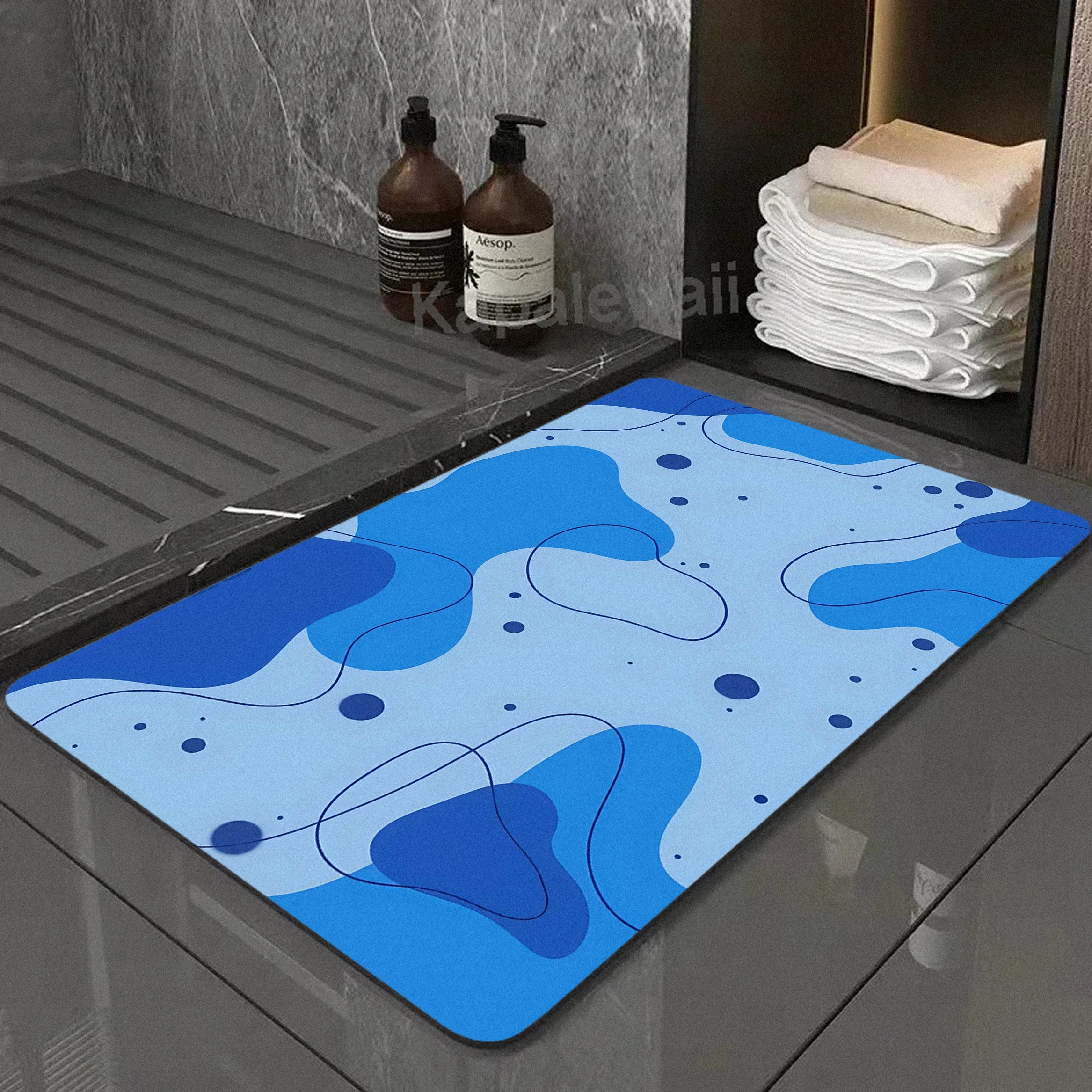 

Irregular Luxury Diatom Mud Bath Mat Super Absorbent Bathroom Carpet Toilet Foot Mats Non-slip Shower Rug Pad Entrance Doormat