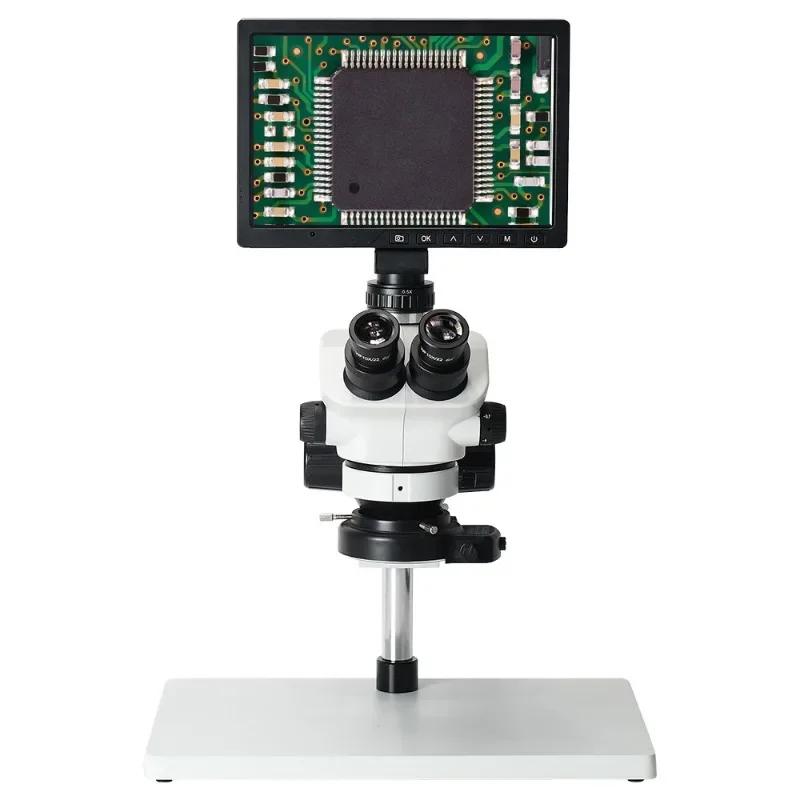 7-50 times continuous variable magnification trinocular microscope, mobile phone circuit board repair 10 inches