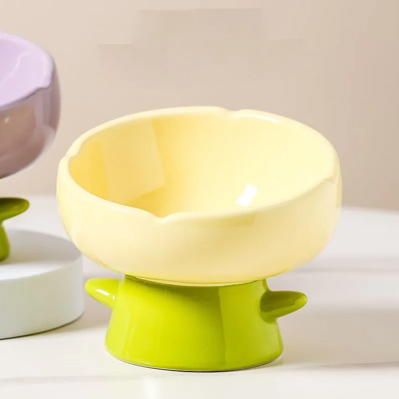 

Керамическая миска для корма для домашних животных в форме цветка, 2026 год, милый декор для дома, миска для кормления/поения собак/кошек, зоотовары LJ188