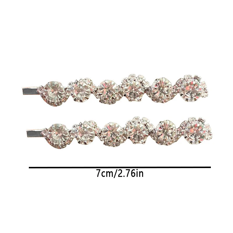 2 stücke Funkelnde Strass Lange Haar Clip Vintage Prominente Stil Frisur Verschönern Hochzeit High-end-Party Temperament Artikel – Detail 5