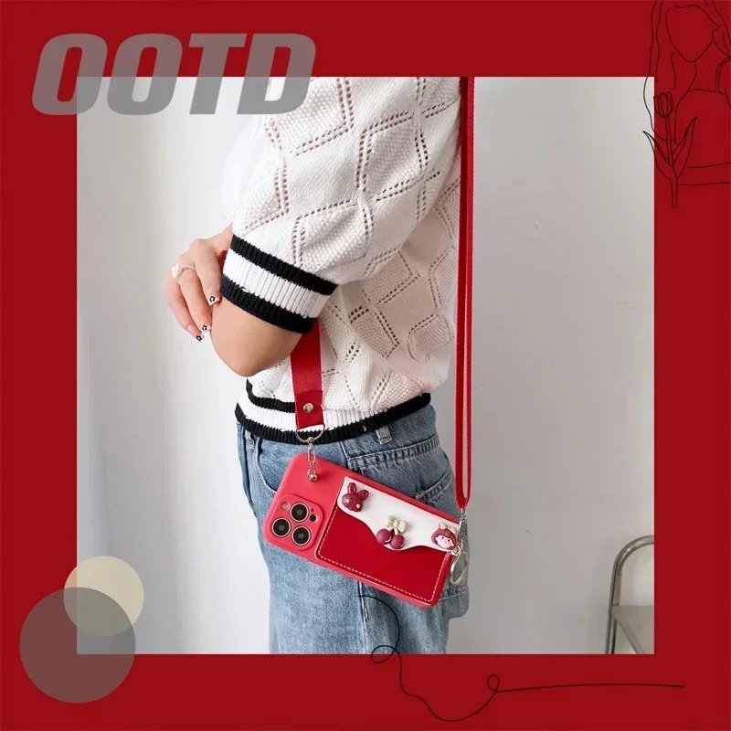 ل Xiaomi 15T Pro Crossbody قلادة حزام الحبل الحبل محفظة سيليكون الحال بالنسبة Xiaomi Mi 15 T 17 برو ماكس فتحة للبطاقات بولي يوريثان قذيفة #1