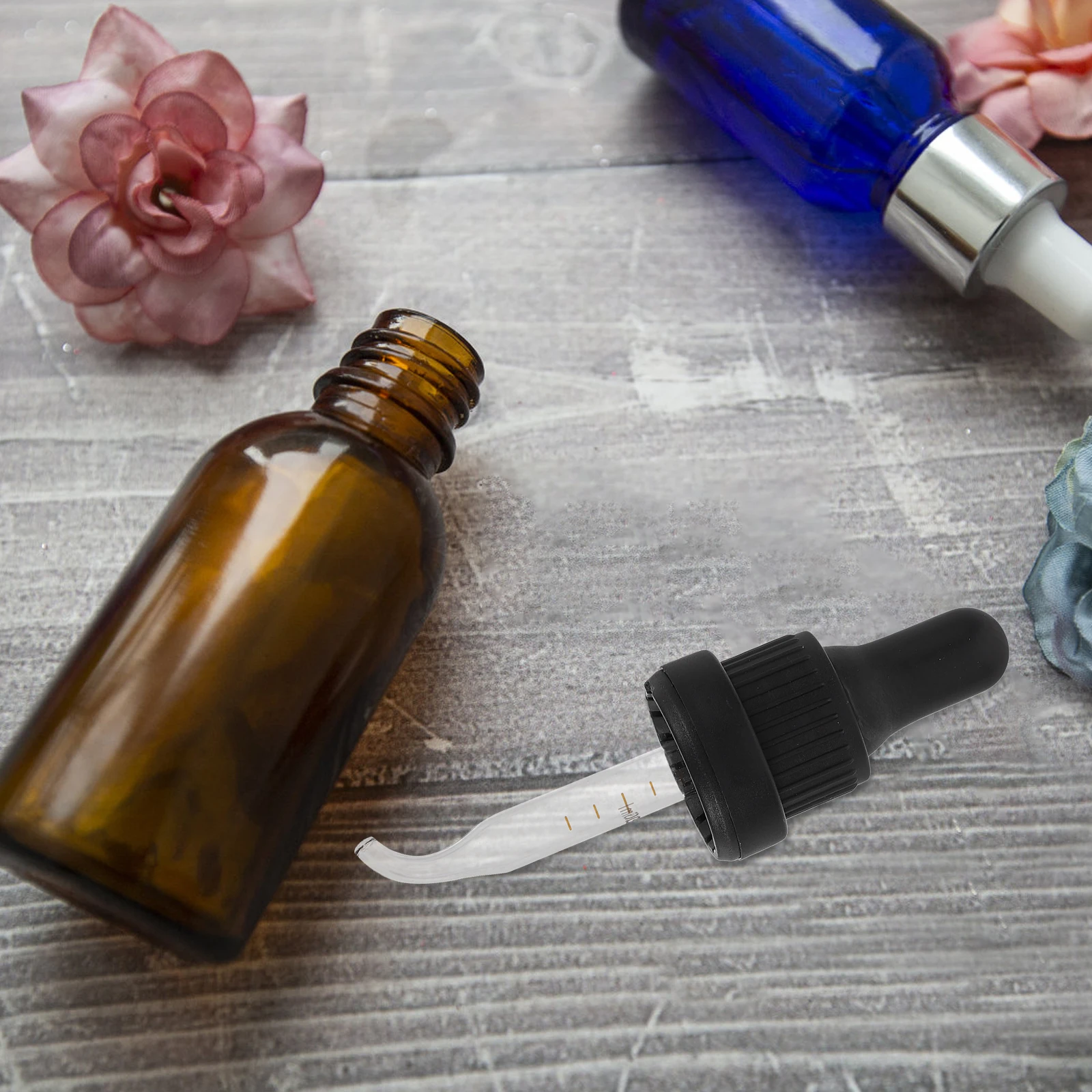 

5Pcs Compact Design Dropper Caps Graduated Tips For Essential Oils Aromatherapy Bottle Dropper Top Straight Tip Dropper Pipettes