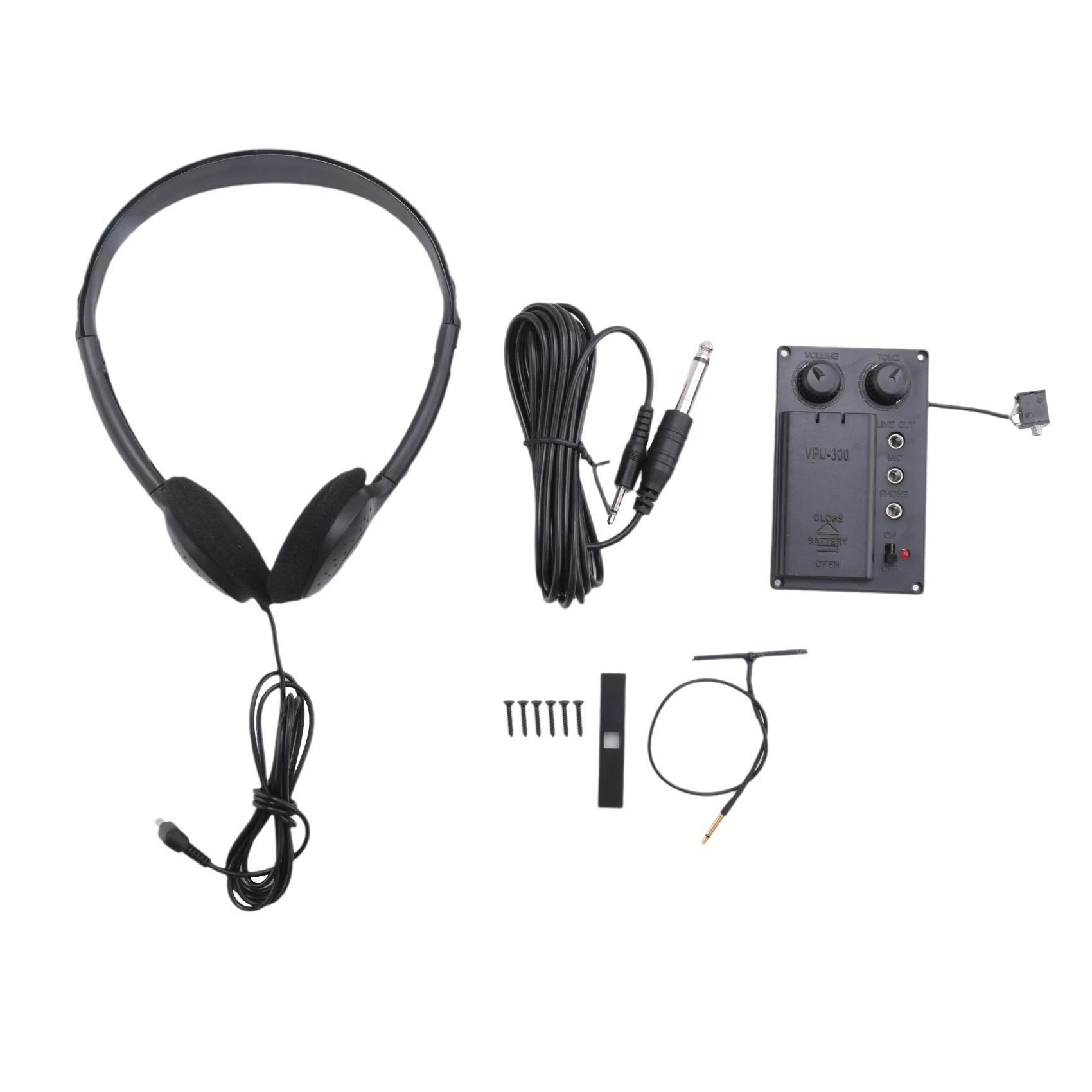 

Electric Violin Silent Eq Pickup Piezo With Headphone And Plug Hole Cable Set-AA85