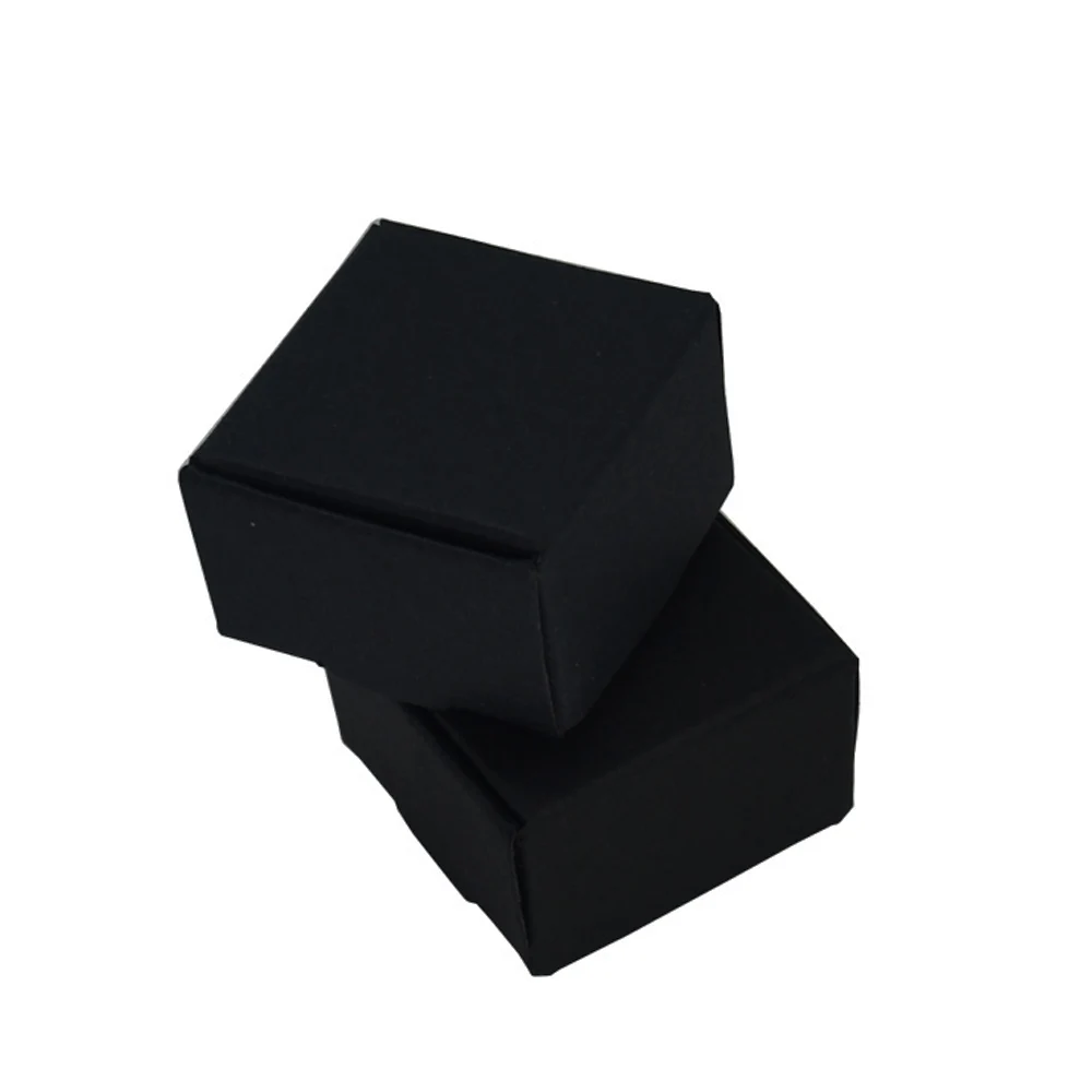 50pcs/lot 3.7x3.7x2cm Black Wedding Decoration Boxes Craft Paper DIY Gift Packaging Box Party Supplies Paperboard Boxes
