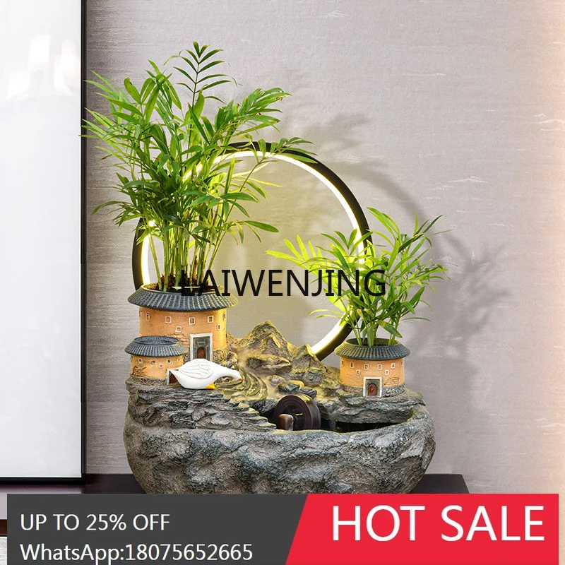 HLZ rockery flowing water fountain ornament lucky water wheel circulation water feature ornament