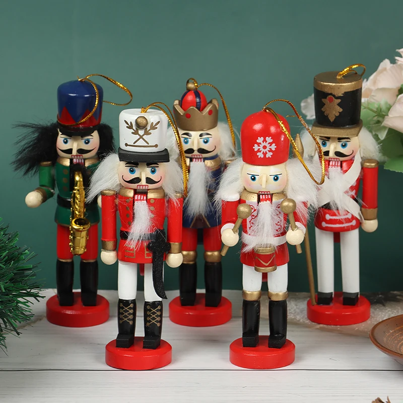 1PCS 6/12CM Nutcracker Puppet Soldier Pendant Christmas  Decoration Mini Cartoons Soldiers Doll Desktop Ornament Home Decor