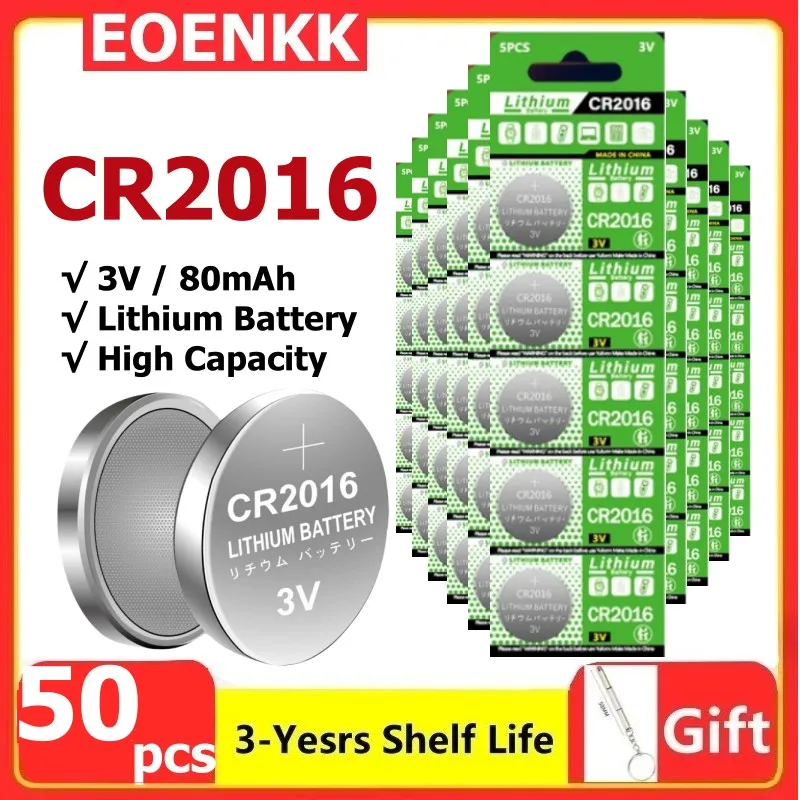 2-50 Stuks Cr2016 Knop Batterijen Cr2016 Br2016 Dl2016 Cel Munt Lithium Batterij 3V Cr 2016 Voor Horloge Elektronisch - afbeelding 1