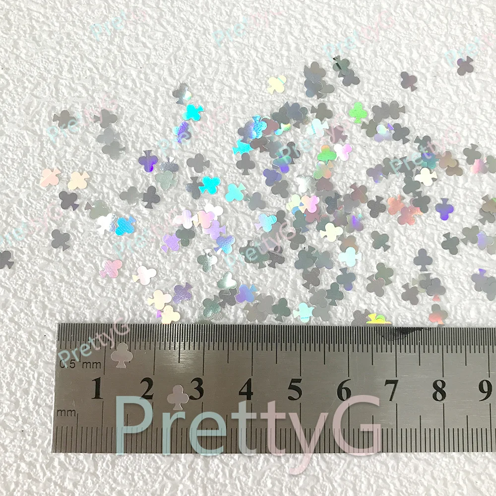 PrettyG 1 Box Joker Party Spade Diamond Club Shape Glitter Holographic Sequins For DIY Resin Nails Art Decorations Accessories