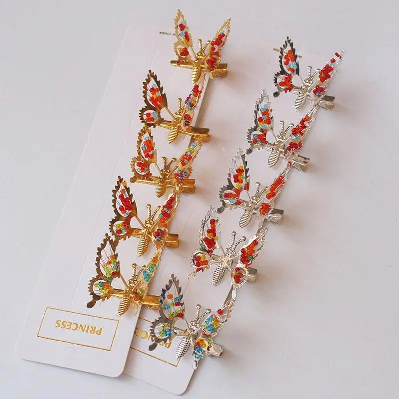 12 Stück 3D-Bewegliche Schmetterlings-Haarspangen Metall-Haarschmuck mit Beweglichen Flügeln Haarspangen für Frauen, Mädchen und Kinder – Detail 1