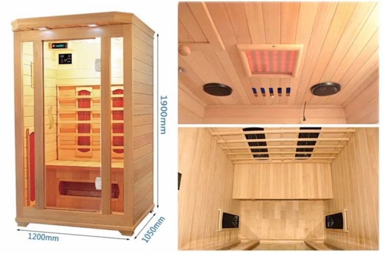 2022 Luxury Popular Home Sauna Wooden Portable Infrared Heater Ozone Far Infrared Sauna for 2 persons