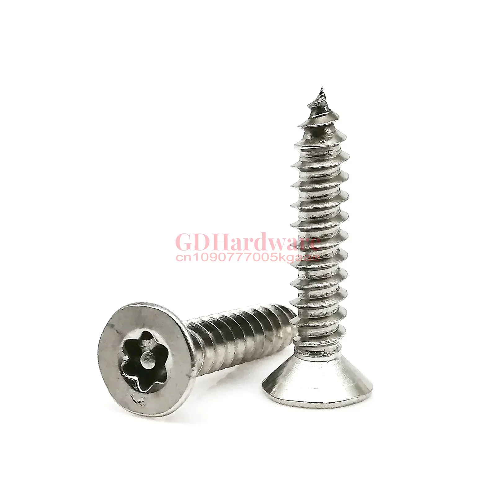 M2.9 M3.5 M3.9 M4.8 304 Stainless Steel Pin Six Lobe Torx Flat Countersunk Head Tamper Proof Security Self Tapping Wood Screw