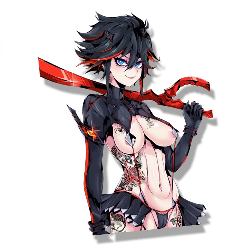 

EARLFAMILY Gothic Matoi Ryuuko Car Sticker Anime KILL La KILL Sketch Waifu Decal Cartoon Peeker Girl Fanart Stickers