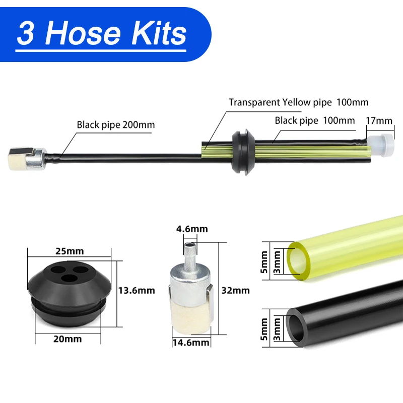 1/5 Stück Universelles Kraftstofftankfilter-Set, Kraftstoffrohrfilter-Set für Kettensäge, Rasenmäher, Rasentrimmer, Ölschlauch, Kraftstoffschlauch, Gartenwerkzeuge – Detail 2