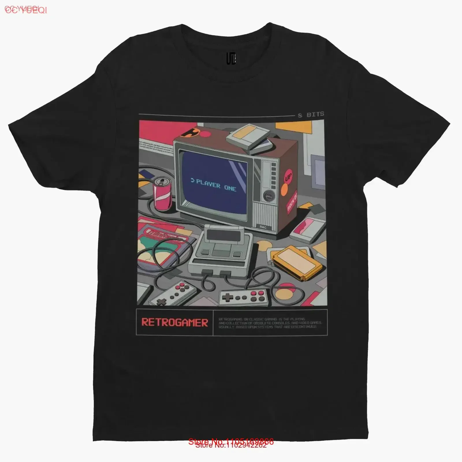 Retro Gamer T Shirt Cool Funny Game Comic Arcade Movie TV Nerd vintage Washed Top For Everyday Wear Slightly fashion homme