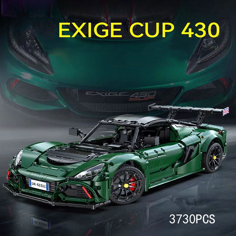 Techniacl 1:8 Scale Super Sport Car Building Block Exige CUP 430 Model Sets Vehicle Steam Bricks Toys Collection For Gifts