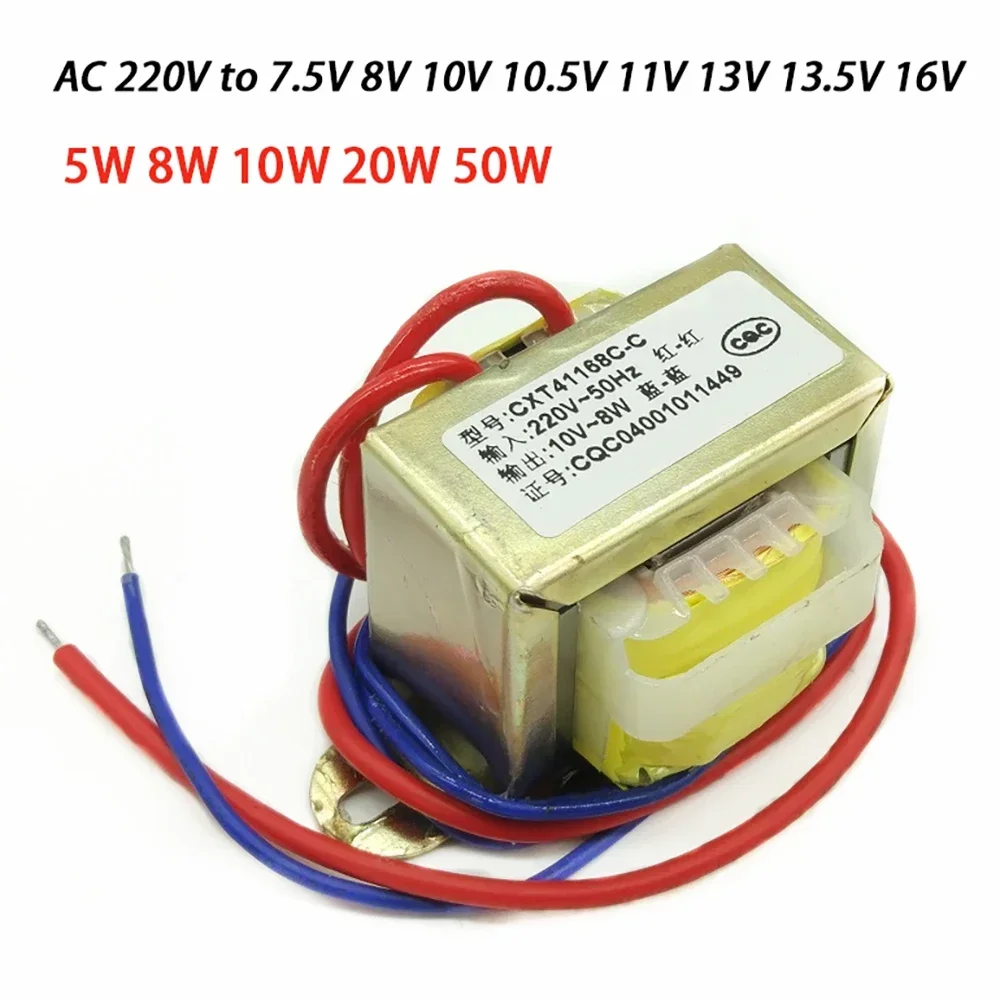 50W 20W 10W 8W Power Transformer Input AC 220V 50HZ Change Output 7.5V 8V 10V 10.5V 11V 13V 13.5V 16V Single V 2 Line
