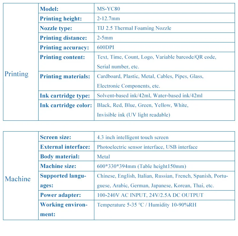 New Intelligent Touch Screen Multilingual Inkjet Coding Machine, Print Date, QR Code, Barcode, Logo Industrial Inkjet Printer