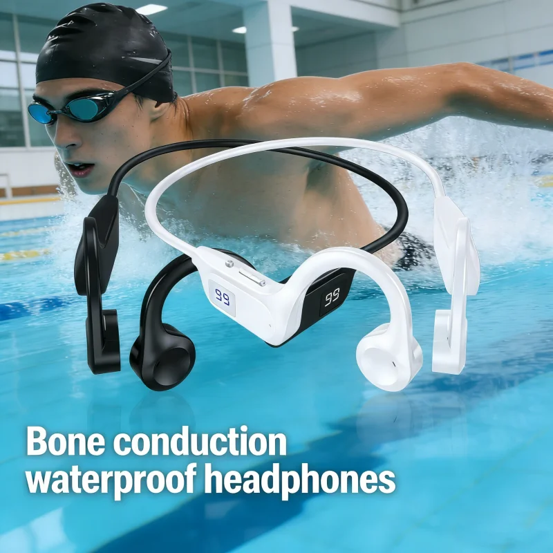 Słuchawki bezprzewodowe Lenovo z przewodnictwem kostnym, słuchawki Bluetooth do sportu i pływania, słuchawki kompatybilne z Bluetooth, zestaw głośnomówiący z mikrofonem — zdjęcie produktu 2