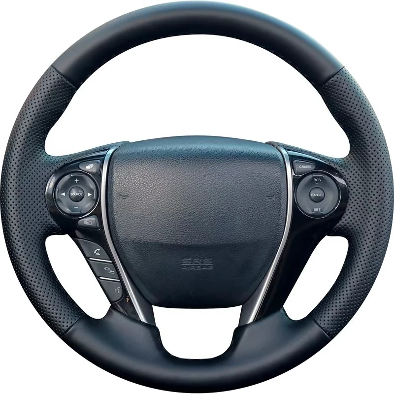 Hand-Stitched Non-slip Durable Nappa Leather Steering Wheel Cover For Honda Odyssey Elysion 9th Accord Car Interior Accessories