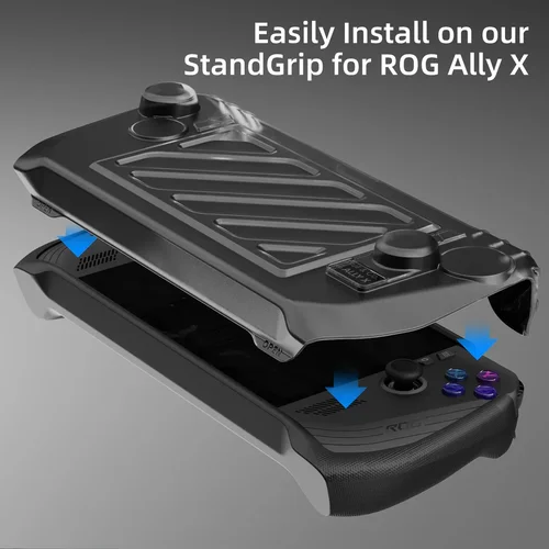 Imagen 2 del producto Skull & Co. Paquete de cubierta frontal de carcasa dura GripCase funda protectora portátil StandGrip para accesorios de juego ROG Ally X