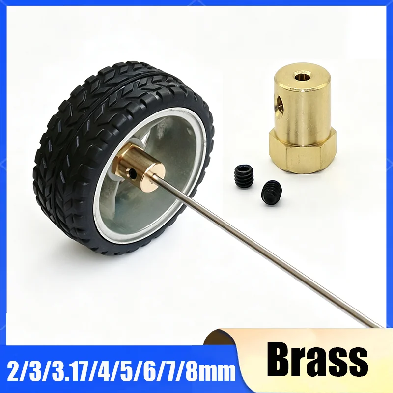 2/3/3.17/4/5/6/7/8mm Hexagonal Brass Shaft Coupling Motor Transmission Connector With Screws Wrench Model Car Wheels Tires Shaft