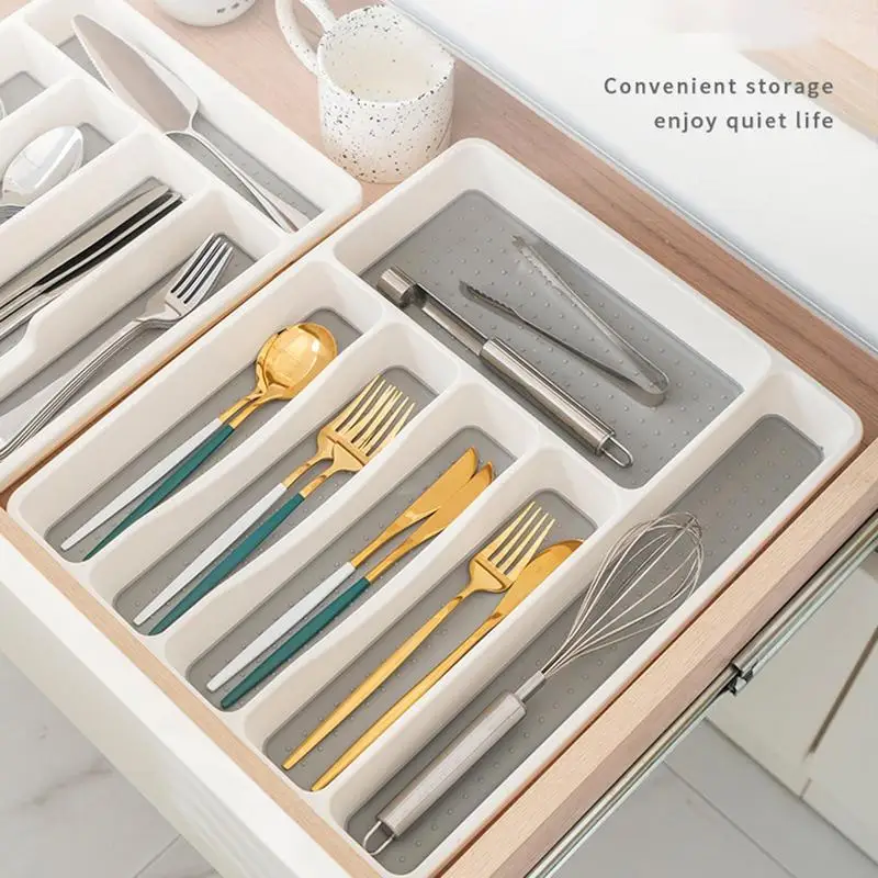 Flatware Storage Case Expandable Utensil Tray Cutlery Storage Holder Cutlery Organiser Multifunction Pantry Organizer For Home