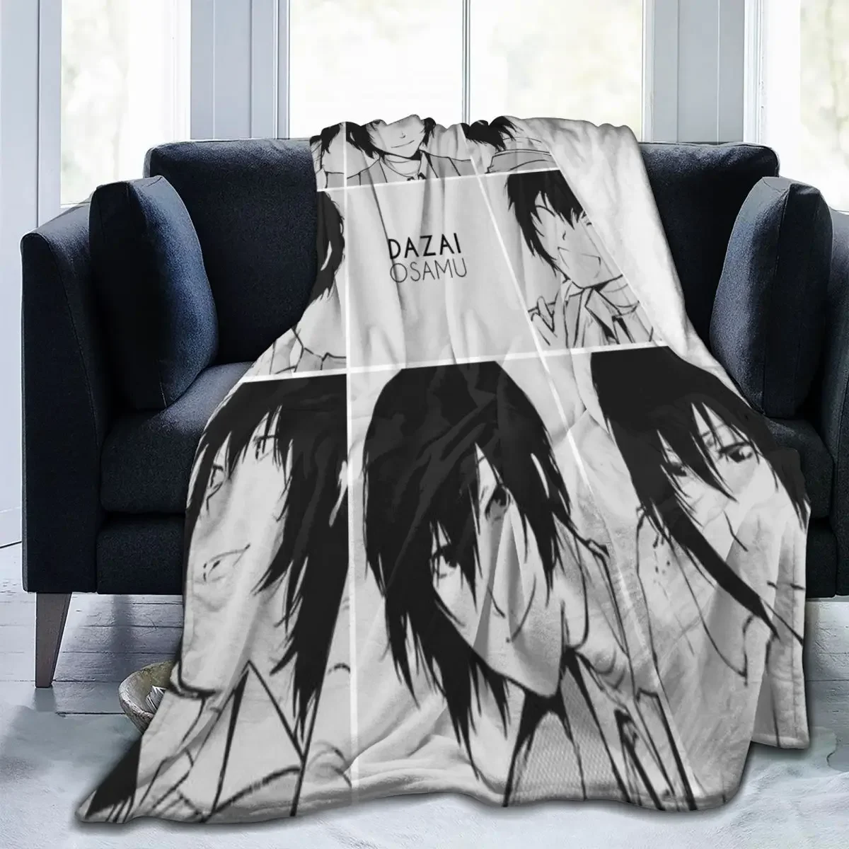

Plaid Anime Baby Blankets Osamu Flannel Print Collage Manga 3D Breathable Warm Throw Blanket for Bed Office Bedspreads