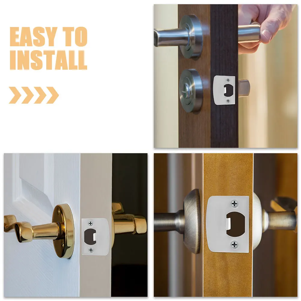 Piastra di chiusura con catenaccio in acciaio da 6 pezzi Design regolabile Installazione semplice Sicurezza migliorata per varie porte Nichel satinato