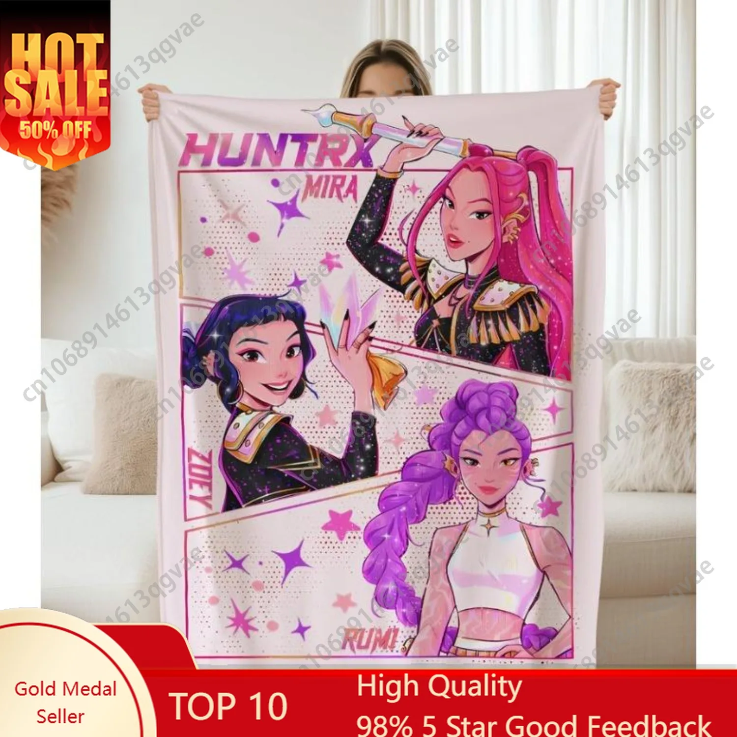 

K-kpop Mira Rumi Joey Huntrix Demon Cute Hunter Blanket Theme Flannel Blanket Lover Gift Blanket Cozy Kpop
