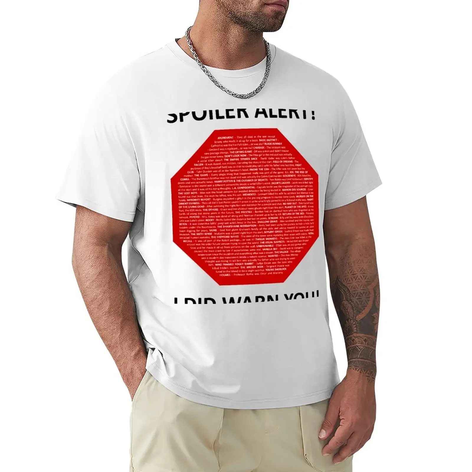 Spoiler Alert! T-Shirt customs design your own quick-drying plain mens workout shirts