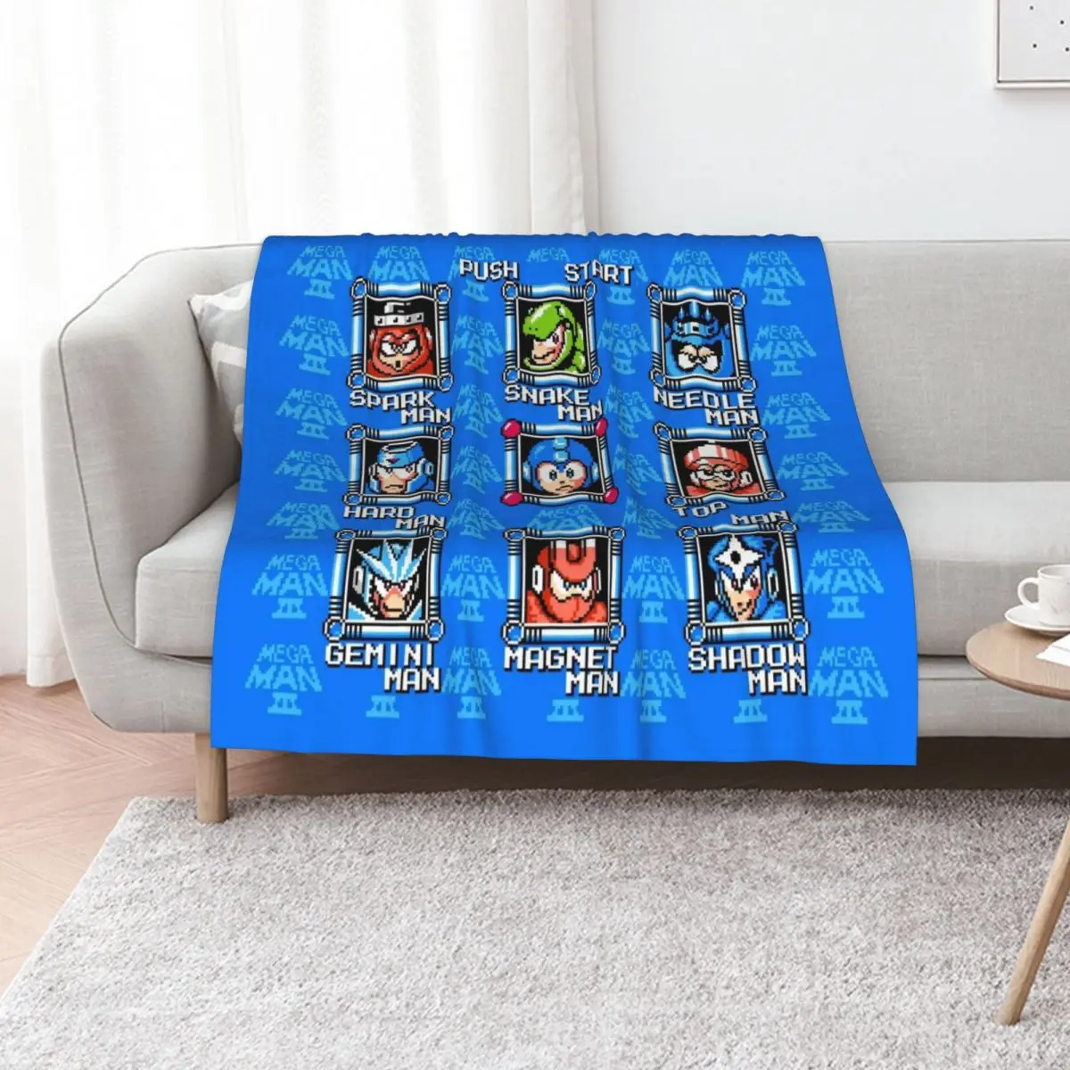 Megaman 3 stage select Throw Blanket For Baby Luxury Thicken Bed Shaggy Thin Flannels Blankets