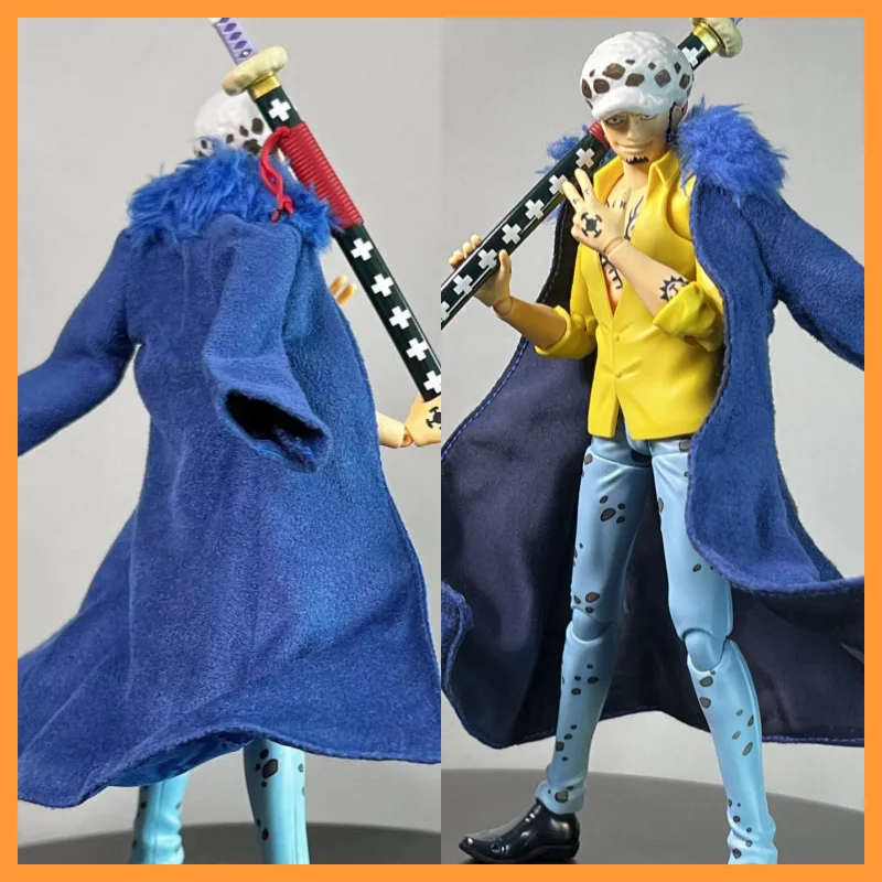 【High Quality] shf 1/12 Scale Pirate Series Trafalgar Ro Blue Fur Collar Long Windbreaker Stylable Cloak for 6