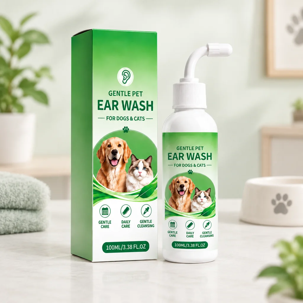 Pet Ear Cleaning Solution Mild Dogs Cats Remove Ear Wax Dirt Itching Refreshing Soothing Nonirritant Care Pet Ear Cleaner Liquid