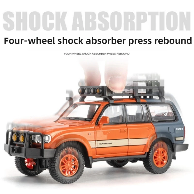 Cool Stuff Toy Car Regalo divertente-Simulazione Modello di auto fuoristrada in lega 1:24, Forza di rimbalzo inerziale, Luce sonora, Giocattoli Kawaii per ragazzi
