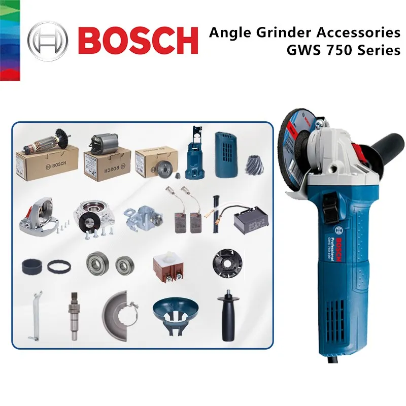 BOSCH Replacement GWS 750 GWS 7-125 Angle Grinder Electric Tools Part Rotors Stator Carbon Brush Power Tool Repair Accessories