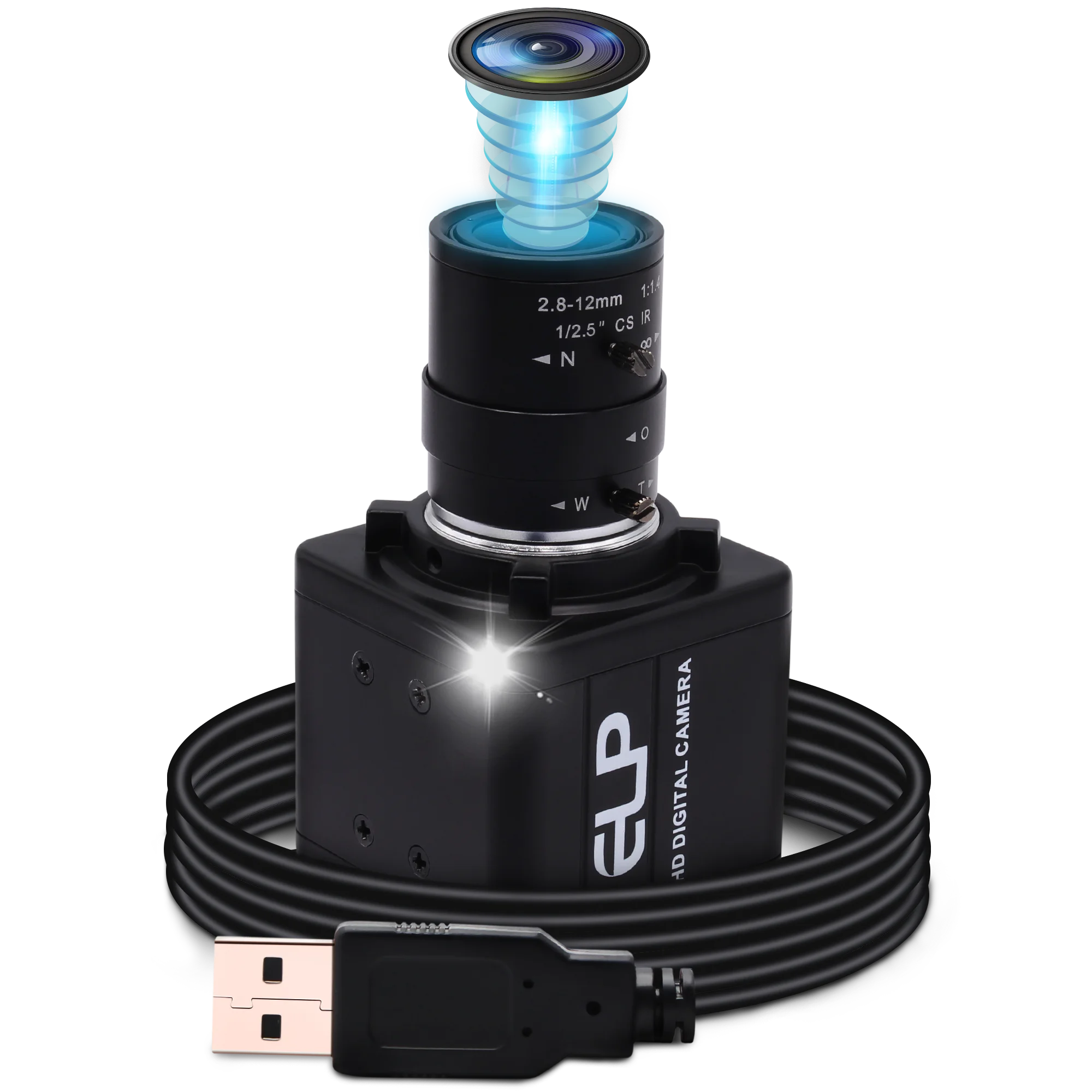 كاميرا ELP USB 1280*720 مصراع عالمي MJPEG 60fps Varifocus Zoom كاميرا ويب مع عدسة يدوية 2.8-12 مللي متر كاميرا USB2.0 أحادية اللون #4