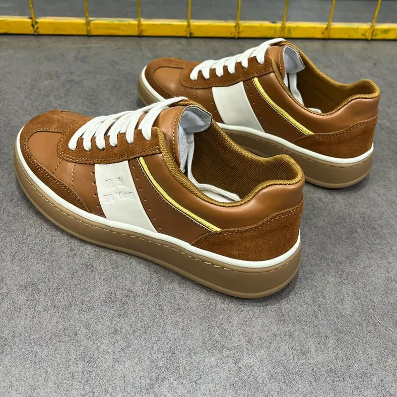 

2026 Fashion Suede Casual Shoes for Men Thick Sole Retro Training Sneakers Breathable Comfortable Platform