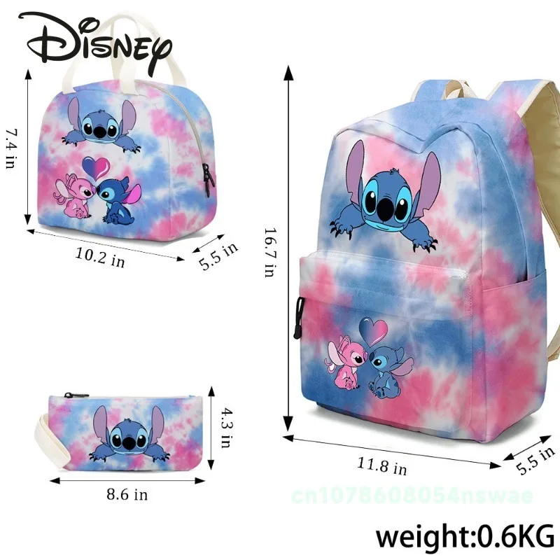 Bolsa escolar infantil ponto disney, bonita mochila de desenho animado, bolsa de estudante de grande capacidade, conjunto de três peças, nova