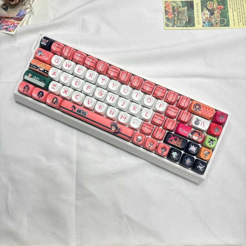 One Piece Roronoa Zoro Sanji Monkey·D·Luffy Anime Two-dimensional Mechanical Keyboard Keycaps Teen Desktop Keyboard Decoration