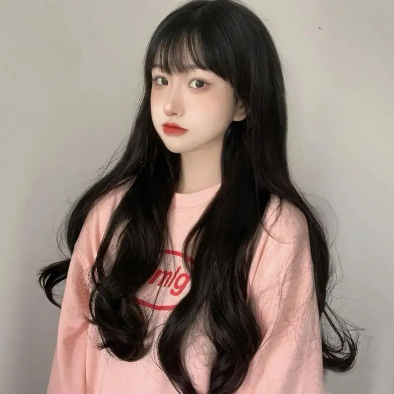 Lolita pruik - lang krullend menselijk haar, natuurlijk volume, realistische volledige hoofd cosplay pruik voor vrouwen, gezicht-framante golven