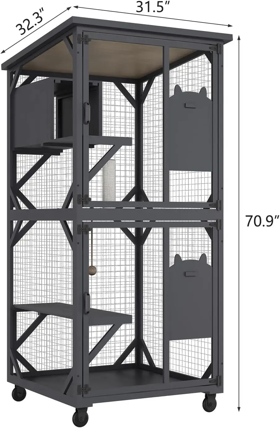 Catio Outdoor Cat Enclosure With Roof 71