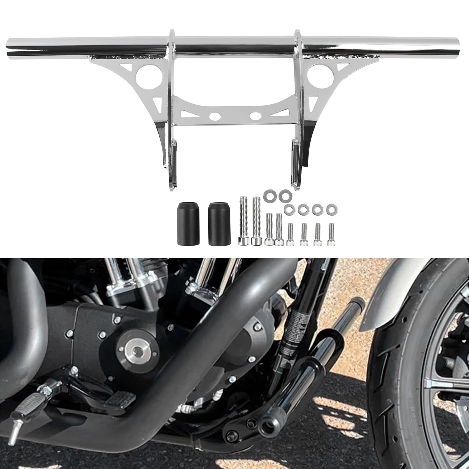 Chrome Motorcycle Engine Guard Highway Crash Bar Protection For Harley Sportster 883 1200 XL 48 72 2004-2025