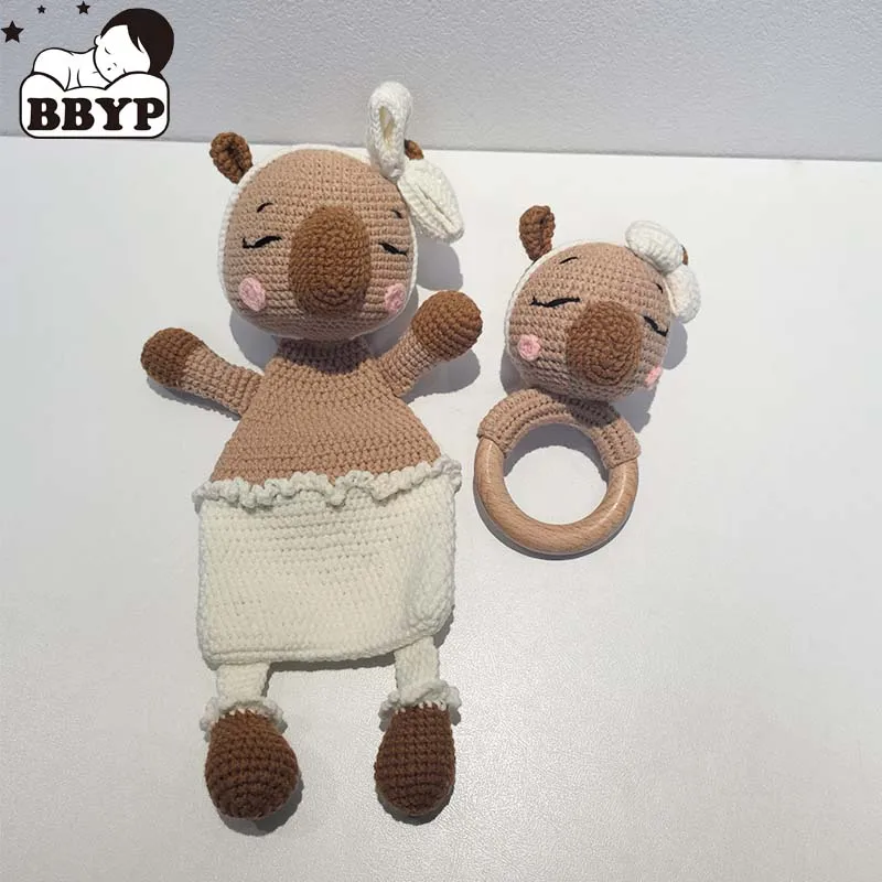 Baby Security Blanket Towel Feeding Bib Soft Towel Cotton Burping Cloth Infant Shower Gift Knitted Lovely Animal kapi Dolls