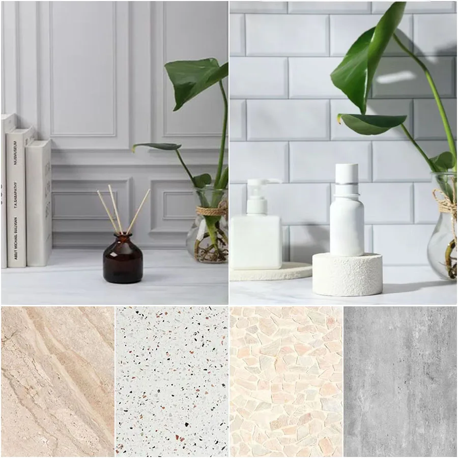 Fondos de fotografía de grano de madera 57*87CM 2 caras de mármol foto fondo accesorios estudio productos impermeables papel tapiz fotográfico